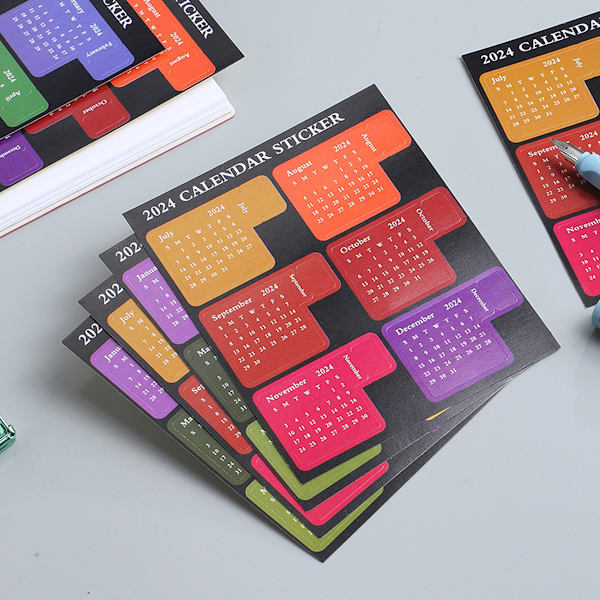 12 ark 2024 kalenderklistermärken Månadsschema Kalender fäster 0bb2