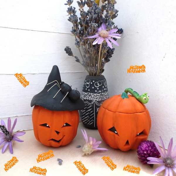 6Bag Halloween festbord Sprid konfetti - Happy Halloween Black Orange Mix