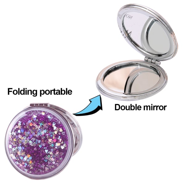Spegelficka Mini Quicksand Makeup Mirror Portable Dubbel