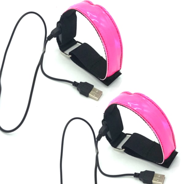 2 st USB uppladdningsbart belyst armband med upplyst handled