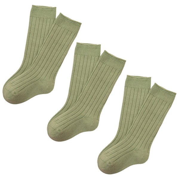 3 par Baby ribbstickade/stickade knähöga strumpor utan sömmar green 7-9cm  6d82 | green | 7-9cm | Fyndiq