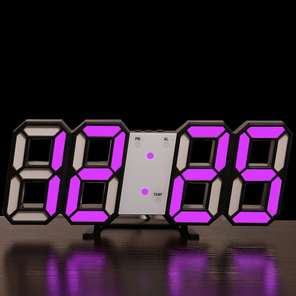 3D LED Digital Väckarklocka Bord Vägg Modern Väckarklocka Multifu