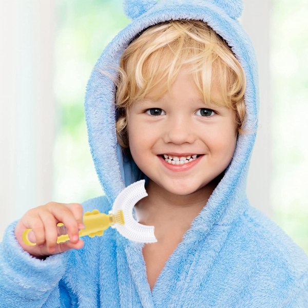 4-pack U-formad tandborste för barn med silikonborstmassage