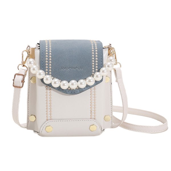 Pearl chain messenger bag mode axelväska vertikal casual