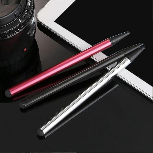 Touch Screen Stylus Pen - Kapacitiv & Resistiv Dobbelt Spids - Universal Tablet Telefon silver
