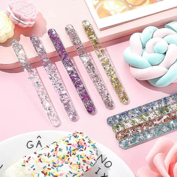 Genanvendelige ispinde Akryl ispinde Flødeis Kageis Kage Slik Pop Pinde Ispinde DIY Håndværk Mixcolor 10pcs