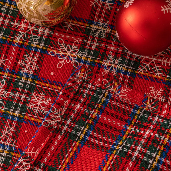 Juleduk Snøfnugg Rutete Duk Julebordmatte Rektangulær Festival Duk Julekjøkken Hjemmeinnredning Style A 140X180cm