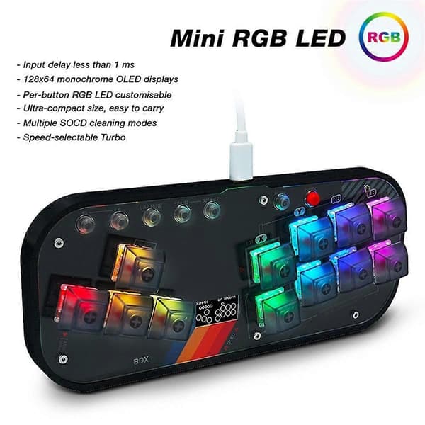 Gaming Tastatur Fighting Gamepad Arcade Joystick til PC/Android/PS3//Switch med TURBO