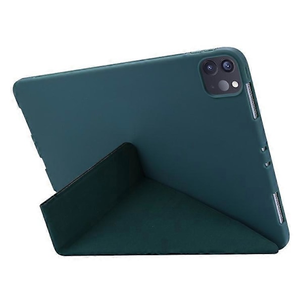 Kompatibelt Fodral för iPad Pro 13 (2024) Origami Ställ PU Läder+Silikon Tablet Skydd Green