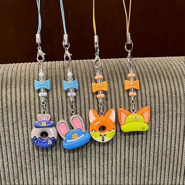 Zootopia Judy Nick Telefonreim Nøkkelring for Valentinsdagsgave E