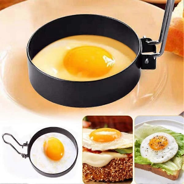 Eggring i rustfritt stål for steking av egg til kjøkkenbruk (2 stk)
