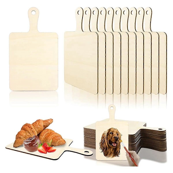 Obehandlad Träskärbräda Hantverk med Handtag, för DIY Jul Hem Kök Matlagningsdekor