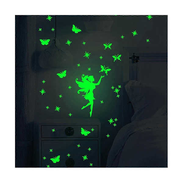 2 stk. Køleskabsmærkater, Søde Stjerne Køleskabsmærkater der lyser i mørket, Køleskabs Dazzle Decals Decora