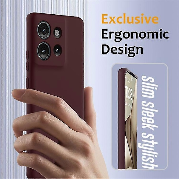 Kompatibel med Motorola Edge 50 5G Deksel Kompatibel med MagSafe Flytende Silikon Telefondeksel med Snøring WineRed