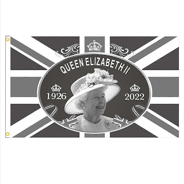 Hennes Majestäts Flagga, Minnesflagga för Drottningen av Storbritannien, 1926-2022 Drottningbanner, Enkelsidigt Tryckt Färgäkta, För Utomhus- och Inomhusbruk 3