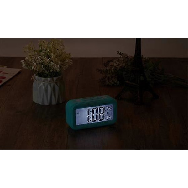 Sort Digital Vækkeur Morgen Vækkeur, Støjsvagt Batteridrevet Digital Vækkeur til Børn Voksne Stort LED Display Temperatur Kalender