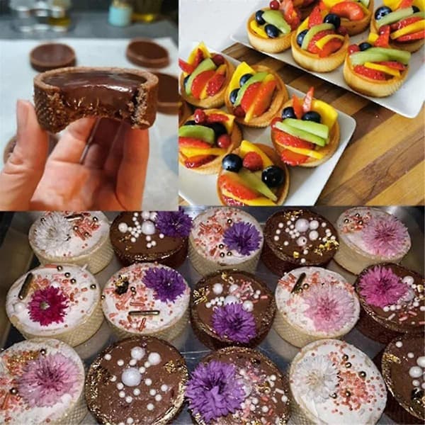 Rustfritt stål terteform ring tertelett kake mousse former kjeks bakverk sirkel kutter pai perforert