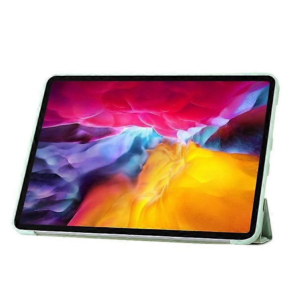 Kompatibelt Fodral för iPad Pro 13 (2024) Origami Ställ Auto Sleep / Wake PU Läder+Silikon Tablet Skydd Green