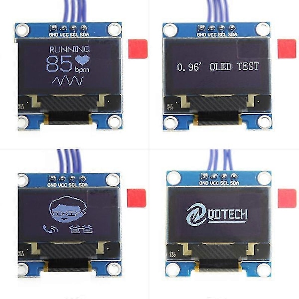 0.96 tum IIC I2C Seriell GND 128X64 OLED LCD LED Display Modul SSD1306 för arduino Kit vit Display Boris