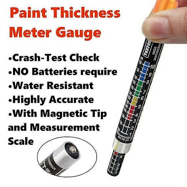 Bilmalingstykkelsestester Pen Portable Bilmaling Coating Tester Meter Tykkelsesmåler Måler Crash