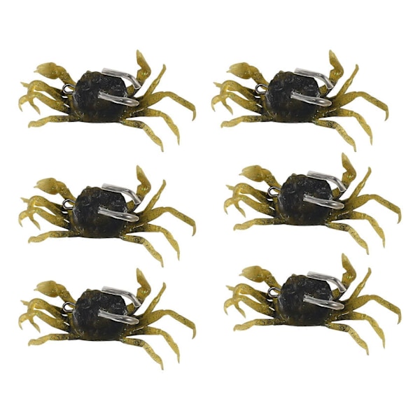 6 Stykker Krabbefiskelokksett, Simulerte Krabber Agn Kunstige Fiskesluk Utstyr med Skarp Krok, 3