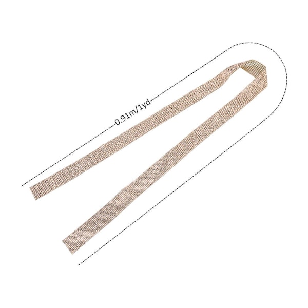 Kristall Diamant Bälte Trim Smältlim DIY Dekoration Kläder Accessoarer 0.5 Yard 12 Rader Champagne