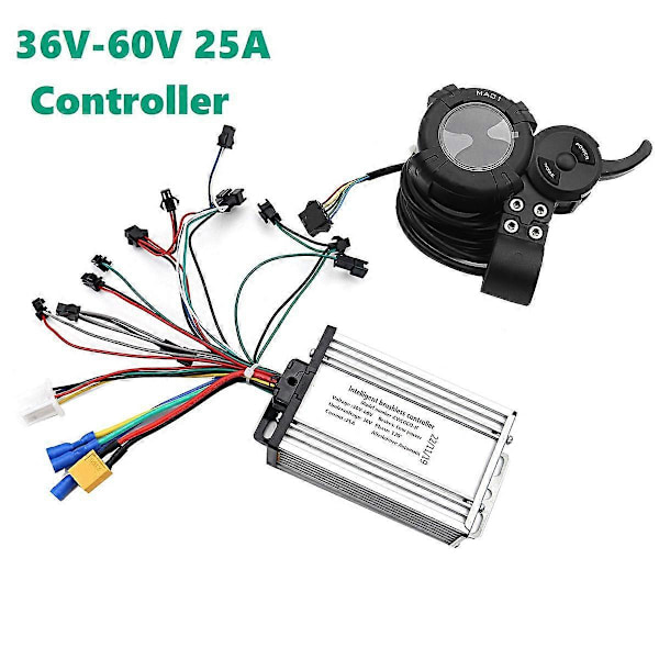 Sähköpotkulaudan 36V-60V 25A harjaton ohjain + 36V-72V MA01 LCD-näyttö 6 putken yleismallille