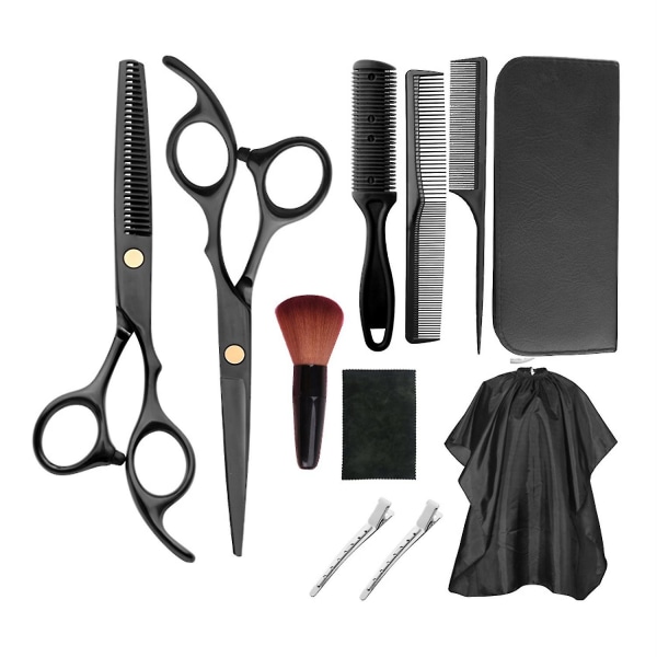 11 st Professionell Hårklippning Uttunning Barbersax Kit För Hårsalong Hemma
