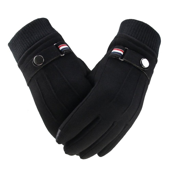 Herr Vinterhandskar Pekskärmshandskar Mocka Varma Delade Fingerhandskar Utomhus Style1