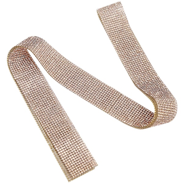 Kristall Diamant Bälte Trim Smältlim DIY Dekoration Kläder Accessoarer 0.5 Yard 12 Rader Champagne
