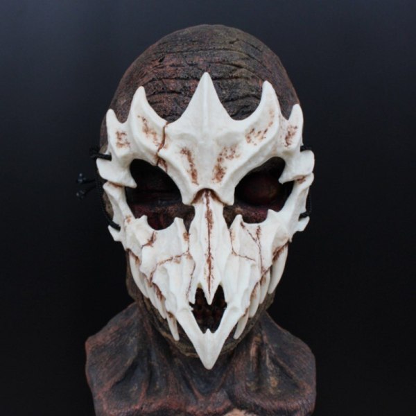 Halloween Skull Party Maske Anime Drage Gud Skelet Halv Ansigt Masker Knogle Kranie Dyr Maske Cosplay Dansebal Kostume Rekvisitter 2
