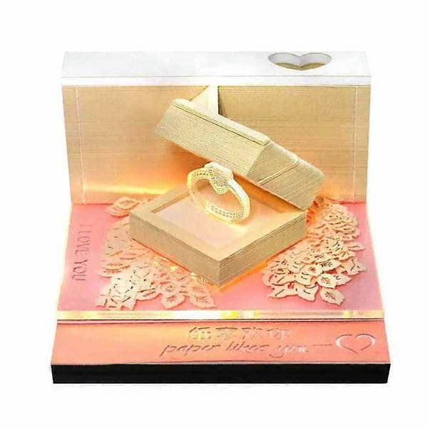 Valentinsdag Ring 3D Notisblokk