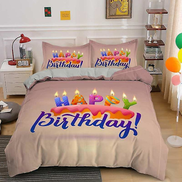 Hyvää syntymäpäivää -lahja sänkysetti Juhla Festivaali Pussilakana King/queen lapsille pojille tytöille Sarjakuva 2/3kpl Polyesteri Peittopäällinen