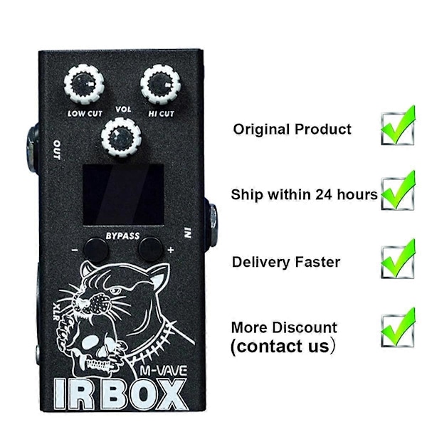 IR-BOX Gitar Bass Effekter 32 Forhåndsinnstilte Alternativer Tilgjengelig Telefon App Innstillinger 9-Segment EQ, Som Individ
