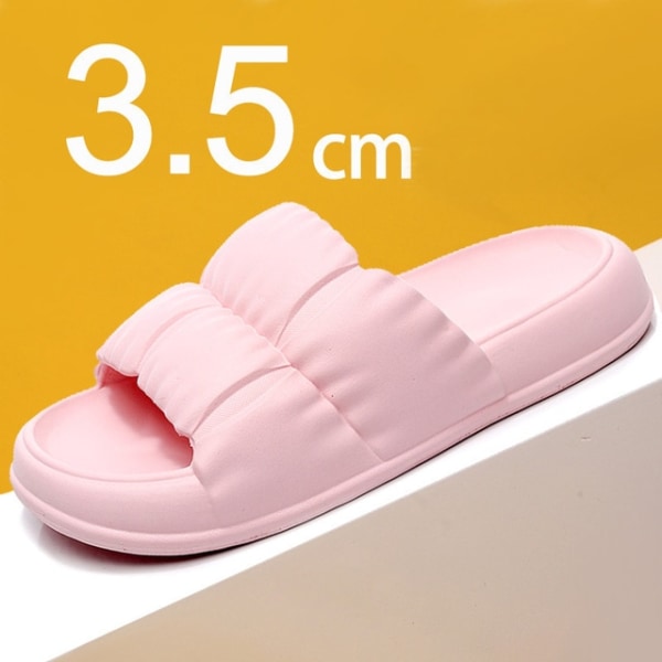 Mjuksulade molntofflor sommarstrand tjocksulade tofflor sandaler hemtofflor Pink 36-37