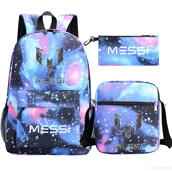 Jalkapallo Messi reppu 3 osaa Yellow