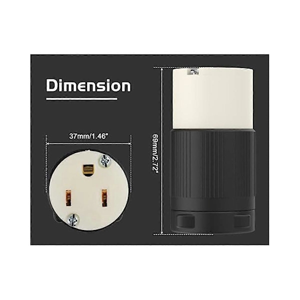 2-pakning NEMA 5-15R Ledningskontakt Uttak Hunnplugg Erstatningsledning Uttak 15 Amp 125