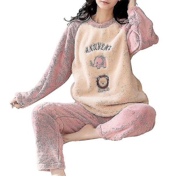 Nya 2023 Flanell Pyjamas Dam Set Höst Vinter Varm Tjock Korall Sammet Långärmad Sovkläder Hem Pyjamas Nattkläder style 11 XL