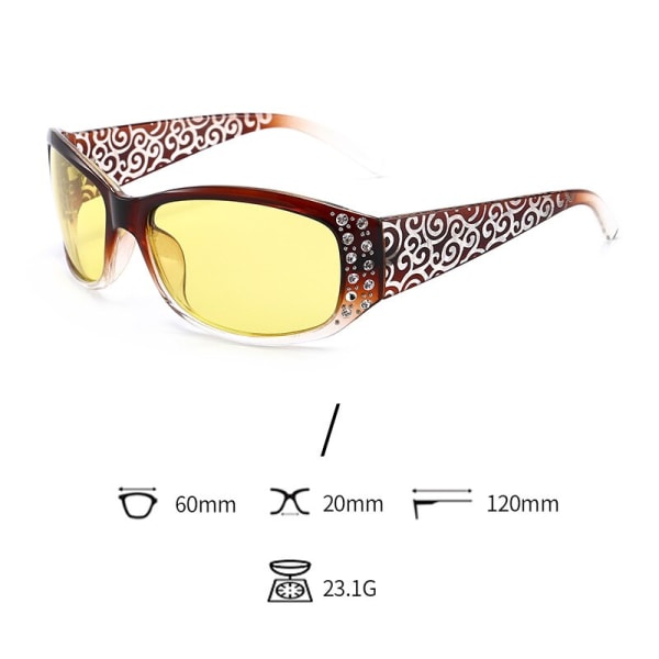 Polariserade solglasögon för damer Dam Rhinestone Solglasögon Körning Resor Utomhusglasögon UV402 Solglasögon Damer Black Style3