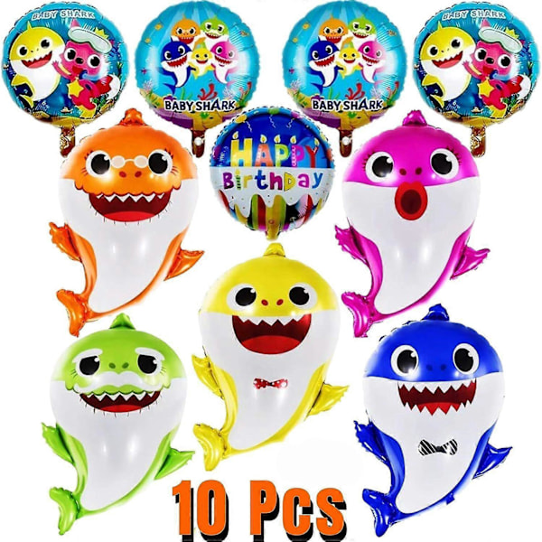 Haitema for baby, 26 helium baby haitema med 5 stk. 17\" runde ballonger, bursdagsdekorasjoner, babyshower-utstyr (10