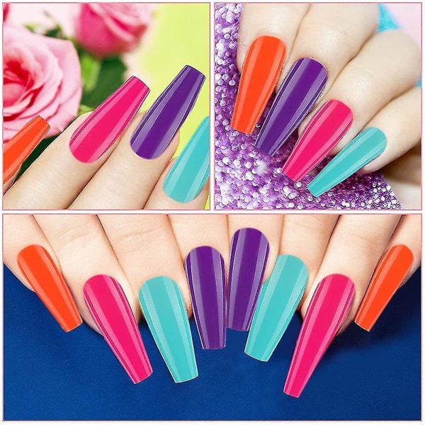 Lösögonfransar, Akryl Nagel Tillbehör, Ballerina Färg, Transparent Fransk Stil, Konstgjord Full Täckning, Lång Stil, 100 Stycken Orange