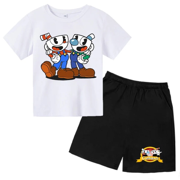 Kopphuvud för barn Flickor T-shirt Byxor Tvådelat set 3D Cartoon Flickor kopphuvud Toddler Baby Barn 3 4 5 6 7-14 år gammal Chocolate 110(95-105cm)