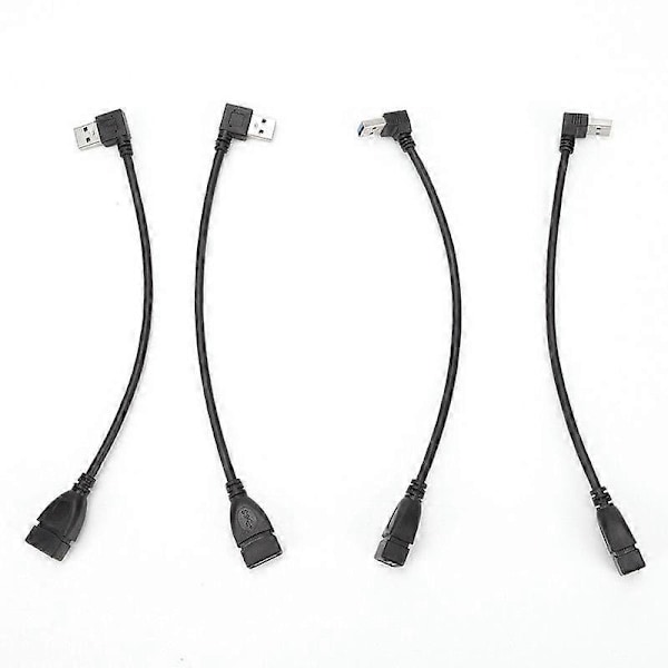 Usb 3.0 Vinkel Forlængerkabel Han Til Hun Adapter Ledning Data Op
