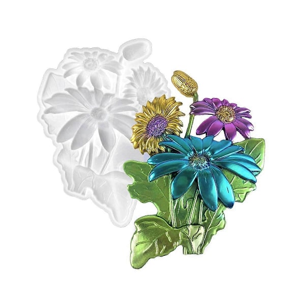 DIY Solsikke Ornament Silikoneform Krystal Resin Epoxy Håndværk Støbeform Håndlavet Hjem Væg Dec