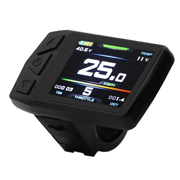 Ebike Display för KT TF01U 24V 36V 48V Intelligent Färgstark LCD Mätare Vattentät SM Kontakt Elect