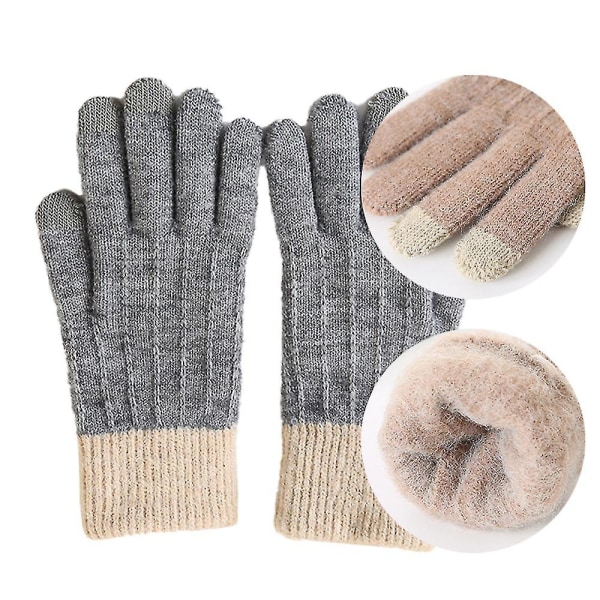Vinter Touchscreen Stretch Termiska Magiska Handskar Varma Ullstickade Tjocka Fleece Style1