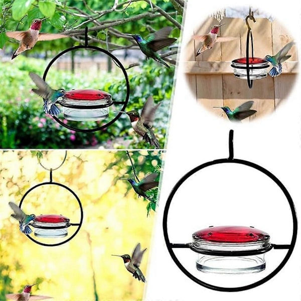 Kaunis pyöreä riippuva lintulauta, tiivis pyöreä riippuva lintulauta, kolibrin ruokinta