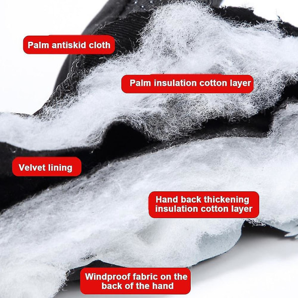 Vindtette Varme Hansker Herre Vinter Fleece Utendørs Sykling Elektrisk Motorsykkel S-xl Red L