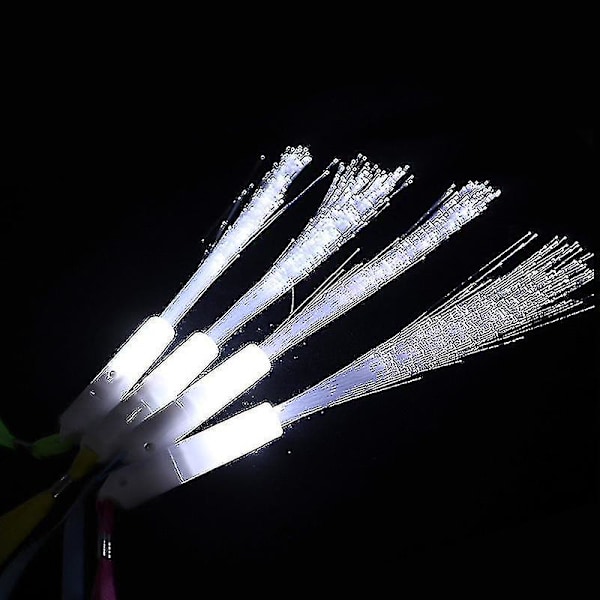 24 Stykker Fiberoptisk Tryllestav LED Hvite Lysstaver