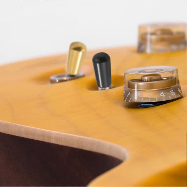 3 stk. Guitar Switch Tip, 3-vejs Toggle Switch Knop Tip Cap Kobber til LP Elektrisk Guitar, Sølv + -bl